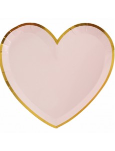 Pratos Coração Rosa Claro